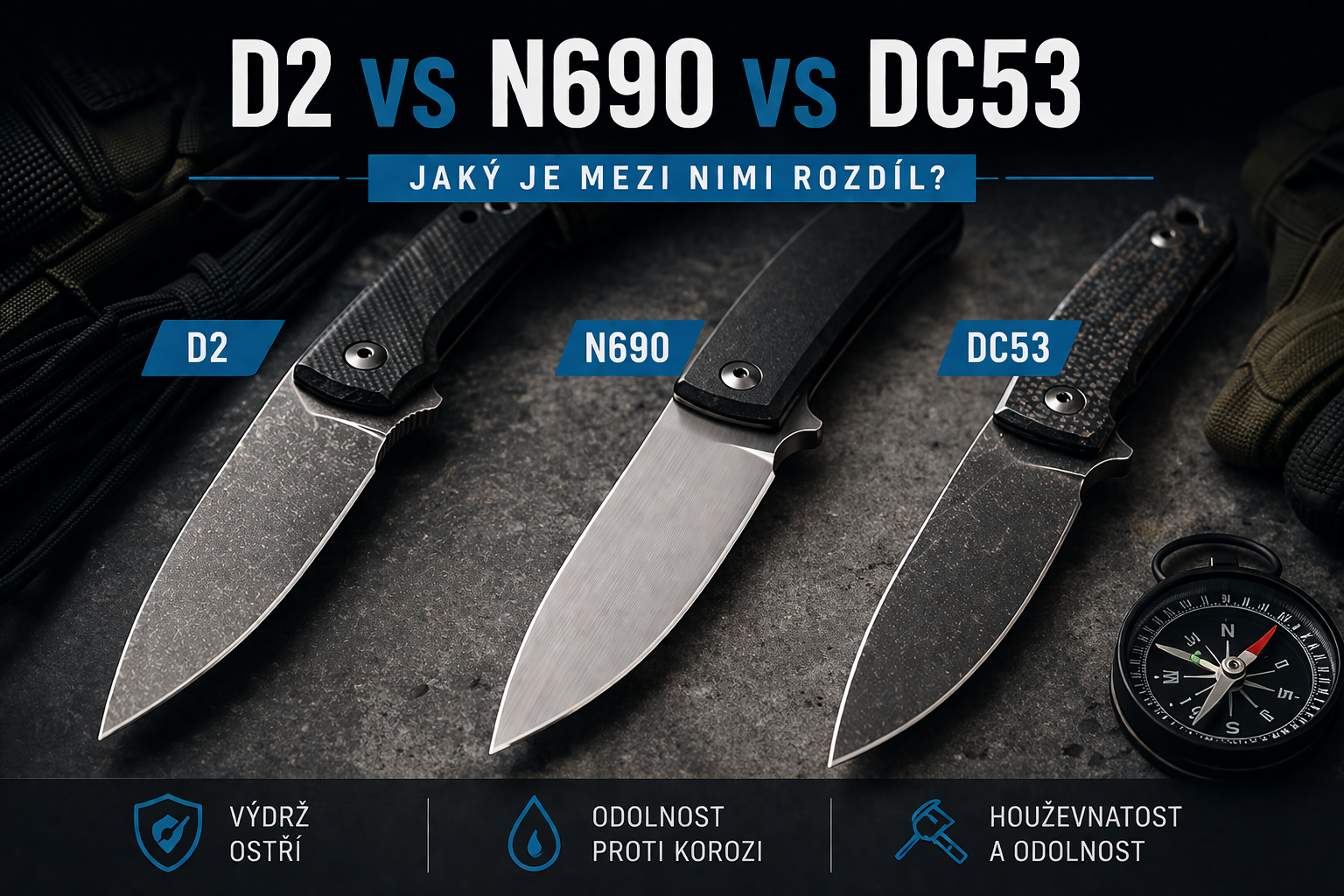 D2 vs N690 vs DC53 – jaký je mezi nimi rozdíl?