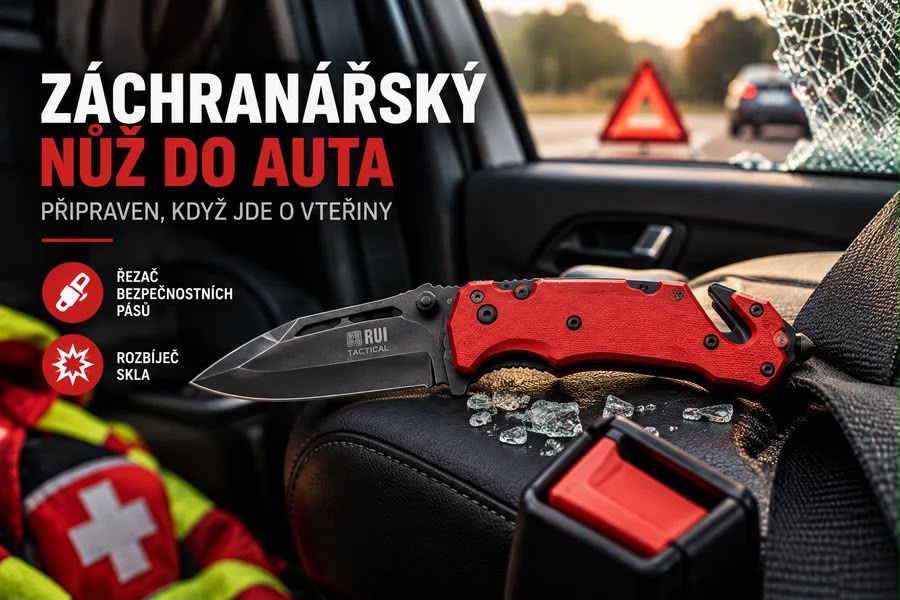 Záchranářský nůž do auta: co má umět a podle čeho ho vybrat