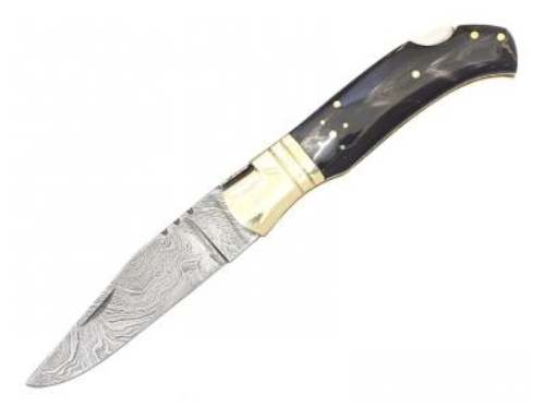 Zavírací nůž Laguiole Bougna damašek rohovina