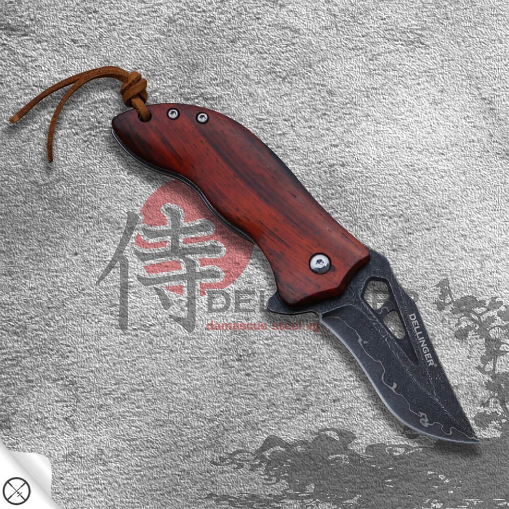 NŮŽ ZAVÍRACÍ DELLINGER MUKUDORI BLACK COATING VG-10 DAMASCUS.