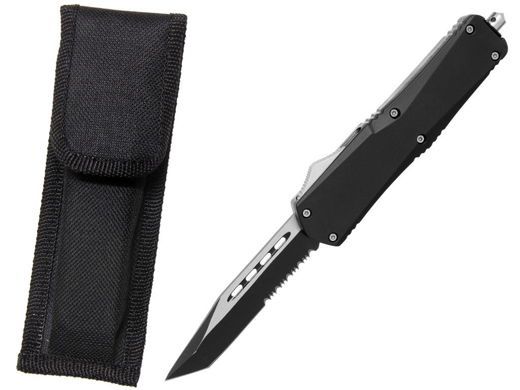 Vystřelovací nůž Black Tactical Tanto zuby.