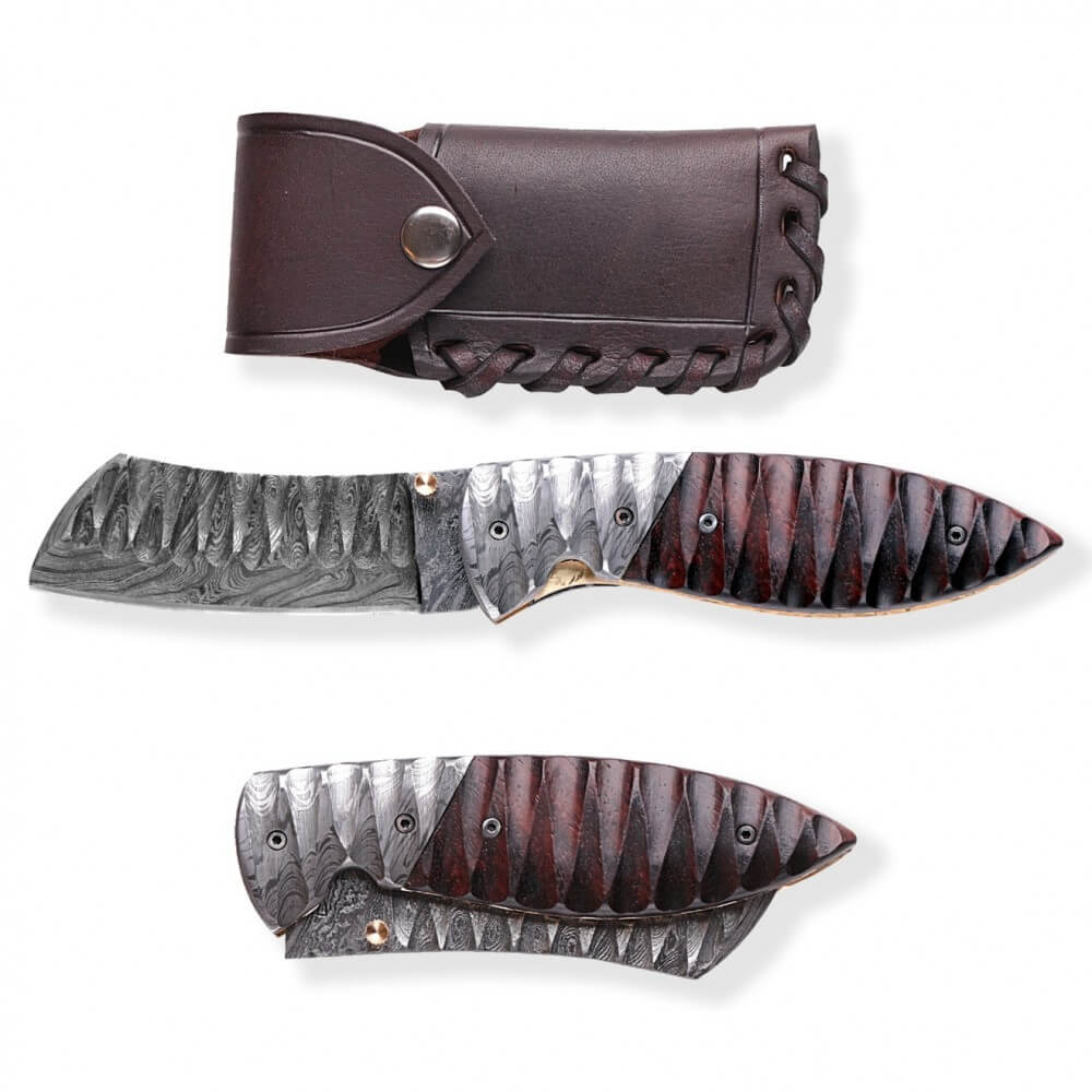 LOVECKÝ ZAVÍRACÍ DAMAŠKOVÝ NŮŽ DELLINGER TANTO OBSIDIAN.