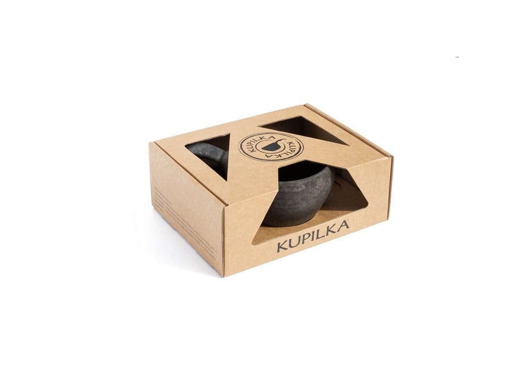 Kupilka dárková sada KUKSA 210 ml + talíř + čajová lžička - Kelo (BLACK)
