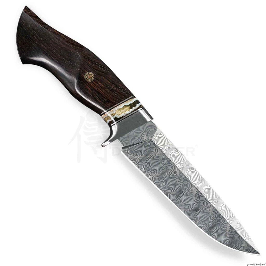 Damaškový nůž Dellinger Classic Ebony, 110 vrstev, mamutí fosilie