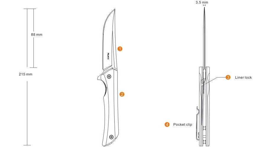 Kapesní zavírací nůž Ruike Hussar P121 černý
