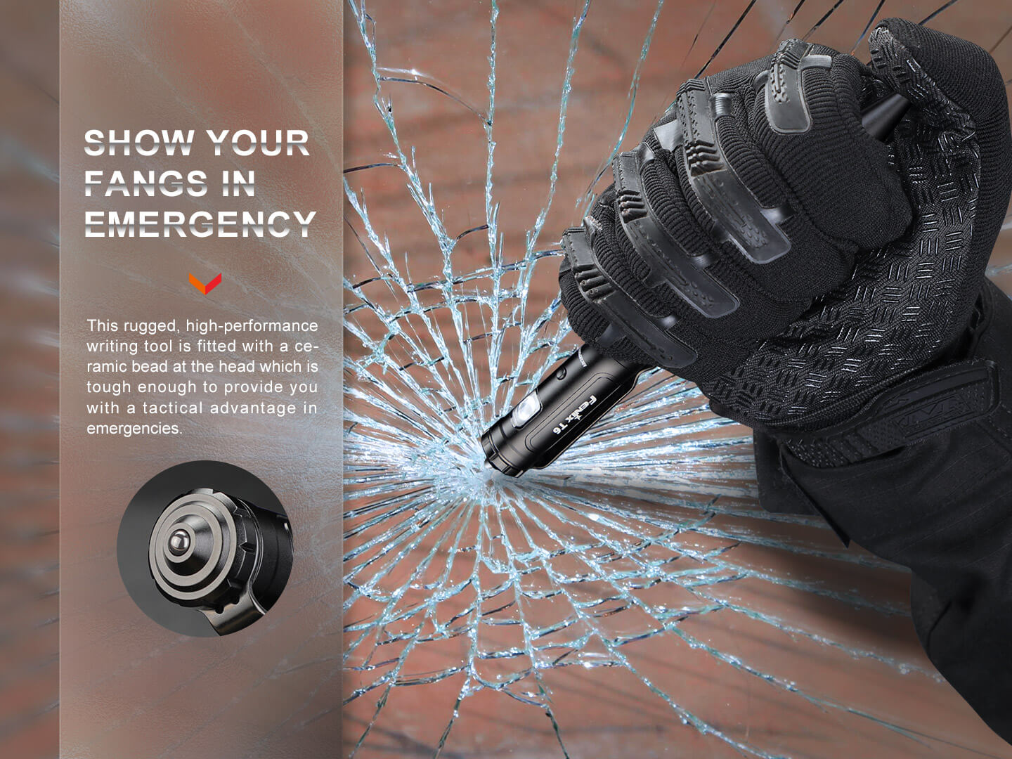 Taktické pero Fenix T6 s LED svítilnou