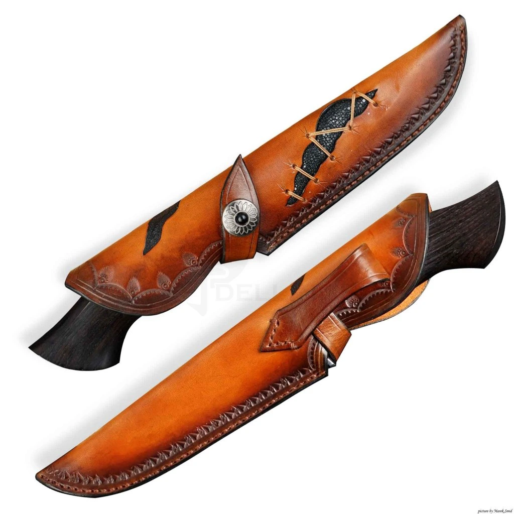 Damaškový nůž Dellinger Classic Ebony, 110 vrstev, mamutí fosilie