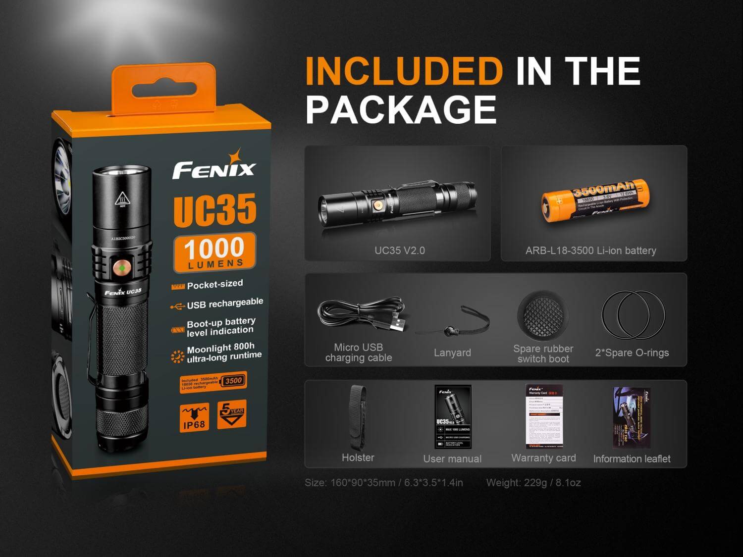 Nabíjecí led svítilna Fenix UC35 XP-L